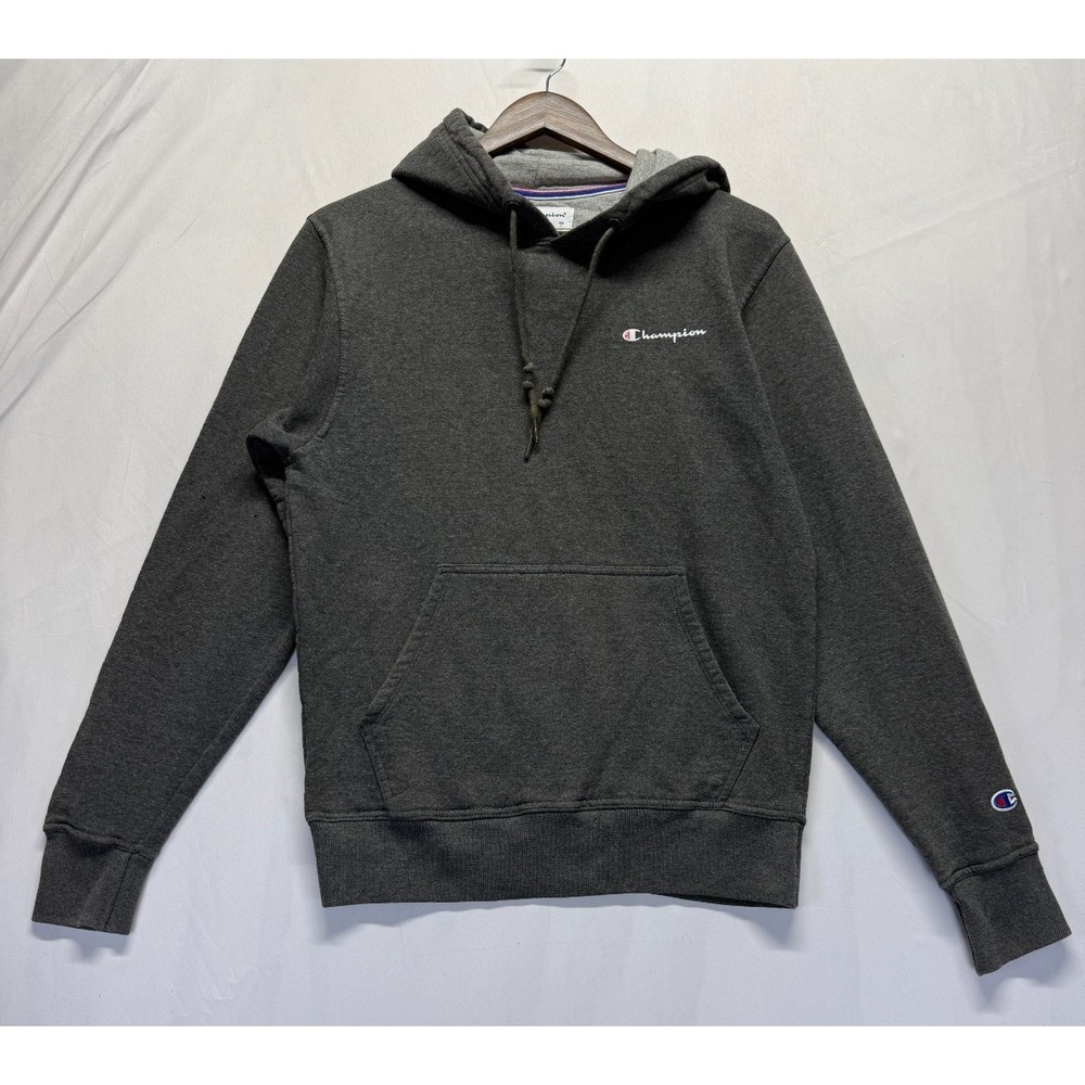 Champion Hoodie Mens Small Charcoal Gray‎ Embroidered Script Logo Gym Training